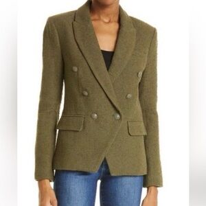 Women's Olive Double-Breasted Blazer